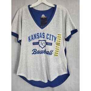 Kansas City Royals Shirt Womens (M) Blue MLB Baseball NEW Lightweight KC